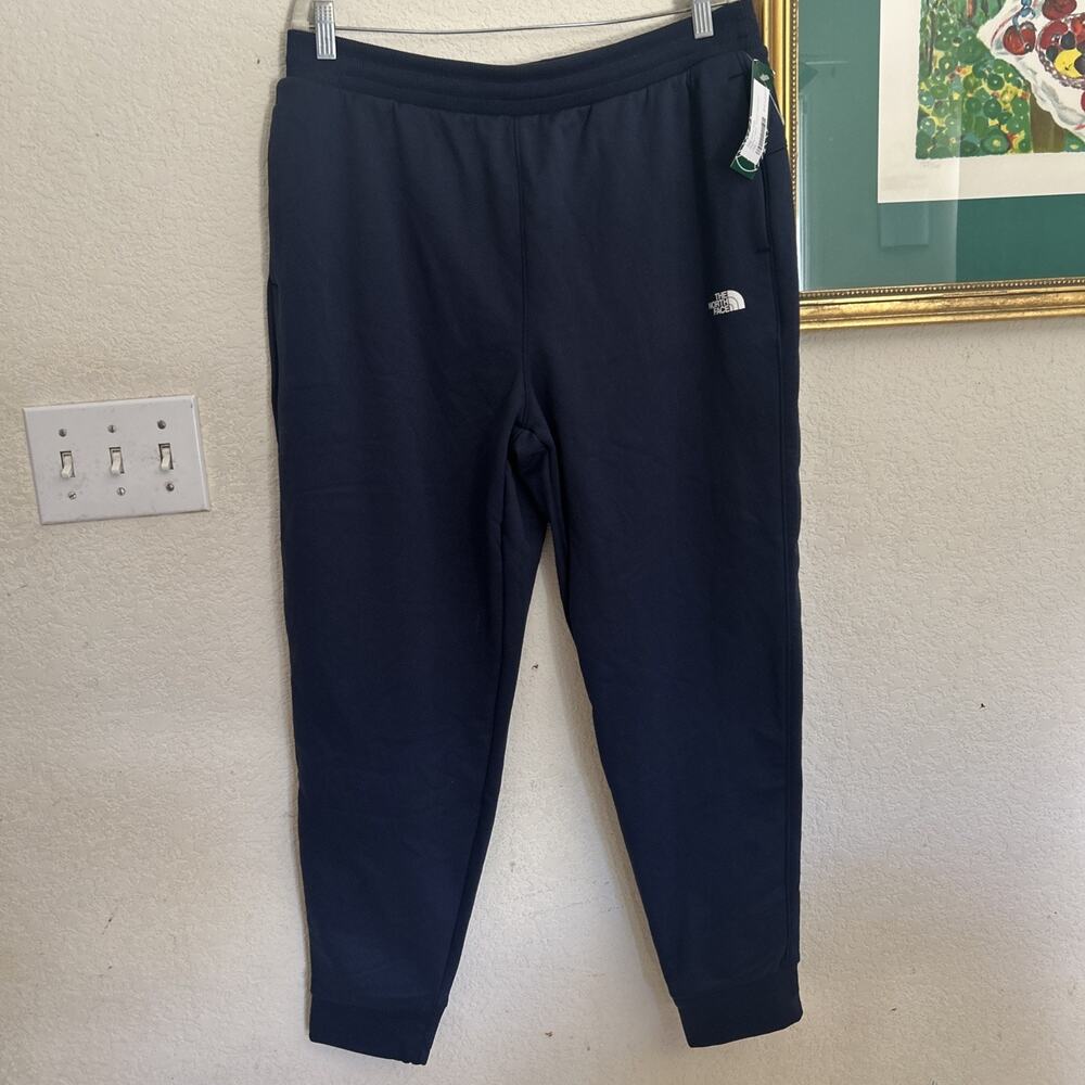 The North Face Performance Fleece Jogger Pants Sweatpants Mens L Navy drawstring
